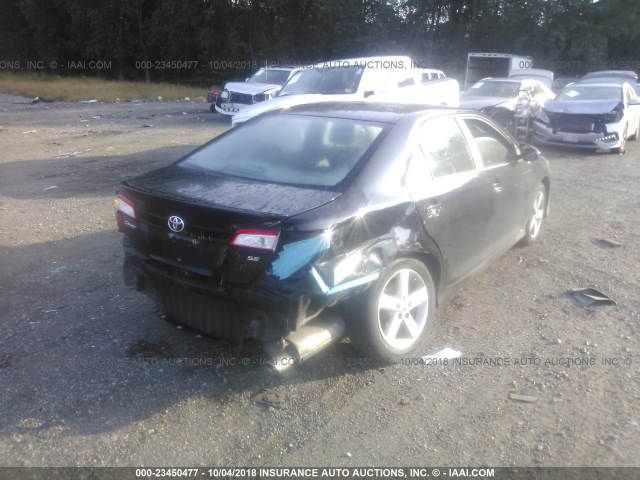 4T1BF1FKXCU145125 - 2012 TOYOTA CAMRY SE/LE/XLE BLACK photo 4