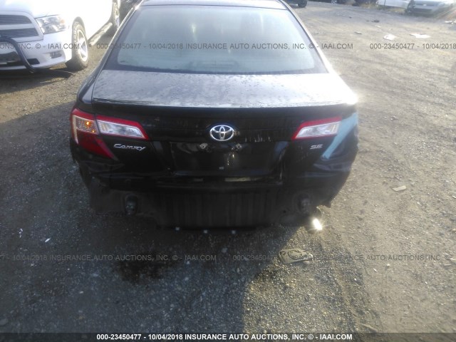 4T1BF1FKXCU145125 - 2012 TOYOTA CAMRY SE/LE/XLE BLACK photo 6