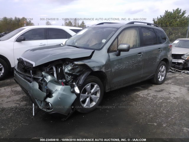 JF2SJAFC1GH559650 - 2016 SUBARU FORESTER 2.5I PREMIUM GREEN photo 2