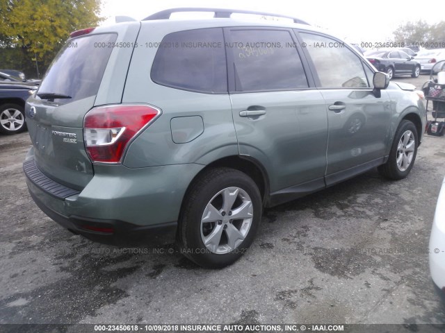 JF2SJAFC1GH559650 - 2016 SUBARU FORESTER 2.5I PREMIUM GREEN photo 4