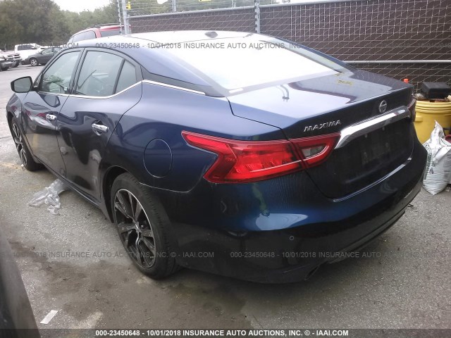 1N4AA6AP5JC367627 - 2018 NISSAN MAXIMA 3.5S/SV/SL/SR/PLAT BLUE photo 3