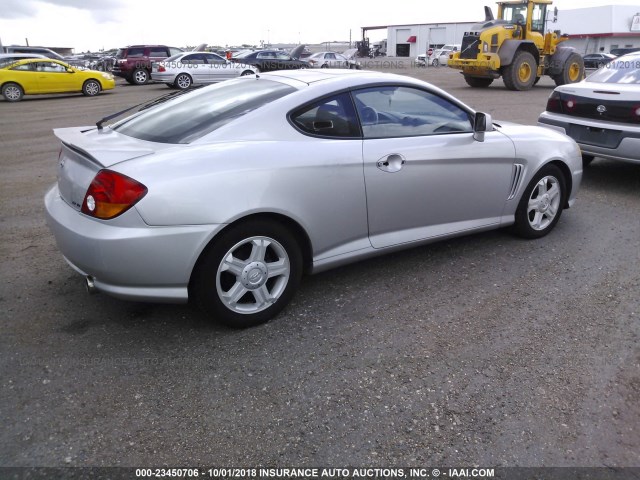 KMHHN65F43U005585 - 2003 HYUNDAI TIBURON GT SILVER photo 4