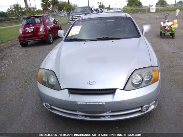 KMHHN65F43U005585 - 2003 HYUNDAI TIBURON GT SILVER photo 6