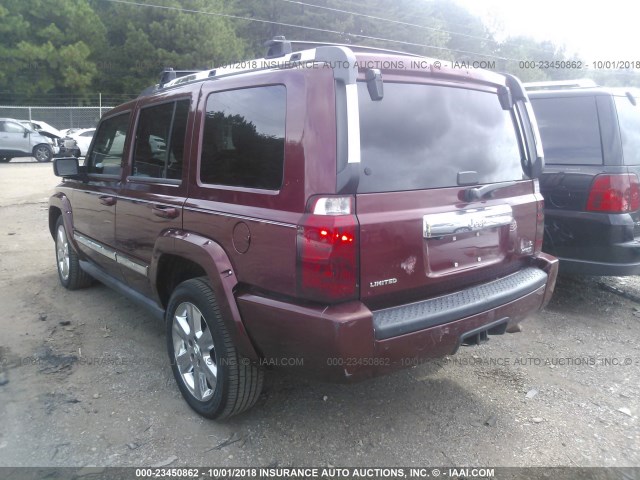 1J8HH58276C369193 - 2006 JEEP COMMANDER LIMITED BURGUNDY photo 3