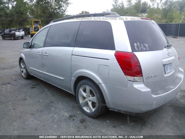 5N1BV28UX6N117024 - 2006 NISSAN QUEST S/SE/SL SILVER photo 3