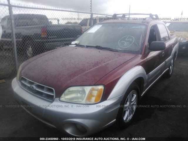 4S4BT62C836110401 - 2003 SUBARU BAJA SPORT RED photo 2