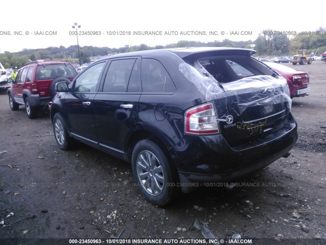 2FMDK38C08BB28501 - 2008 FORD EDGE SEL BLACK photo 3