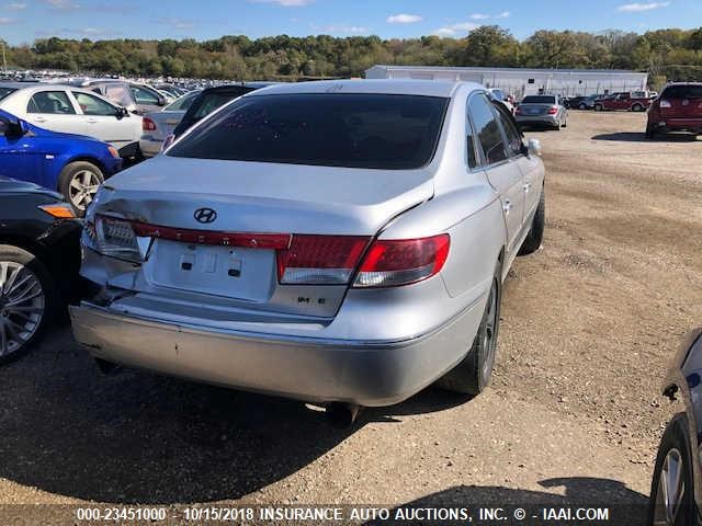 KMHFC46FX7A158365 - 2007 HYUNDAI AZERA SILVER photo 4