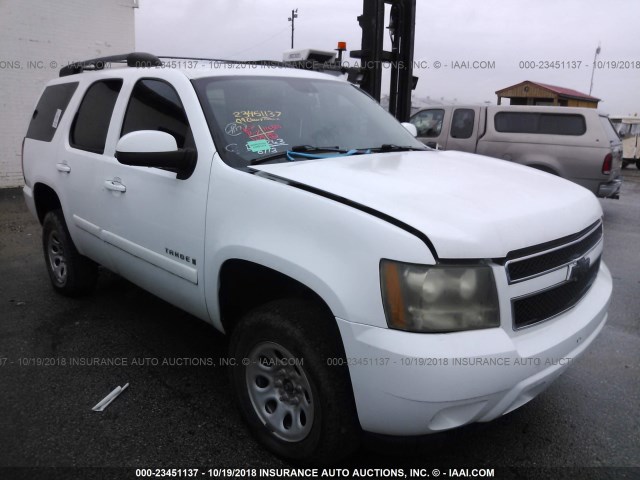 1GNFK13019R179445 - 2009 CHEVROLET TAHOE K1500 LS WHITE photo 1