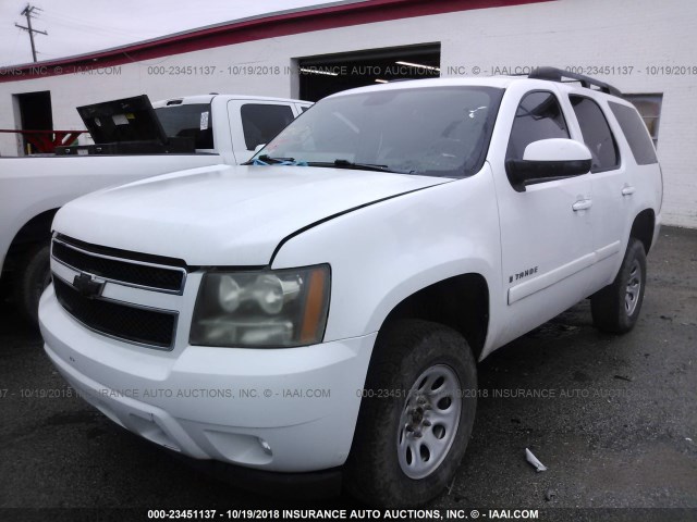 1GNFK13019R179445 - 2009 CHEVROLET TAHOE K1500 LS WHITE photo 2