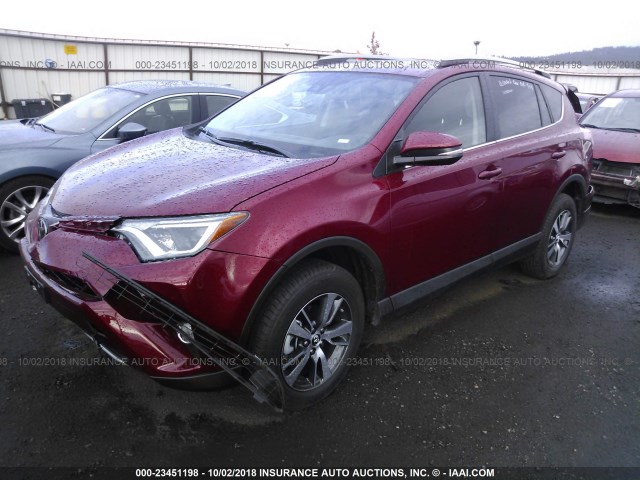 2T3RFREV5JW814446 - 2018 TOYOTA RAV4 ADVENTURE/XLE MAROON photo 2
