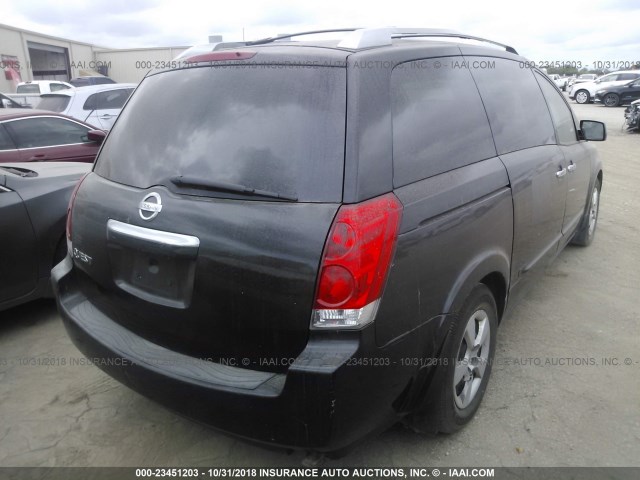 5N1BV28U98N103182 - 2008 NISSAN QUEST S/SE/SL BLACK photo 4