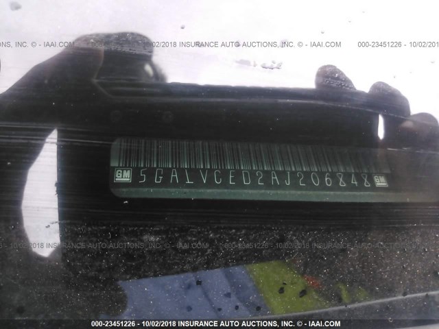 5GALVCED2AJ206848 - 2010 BUICK ENCLAVE CXL 灰色 照片 9