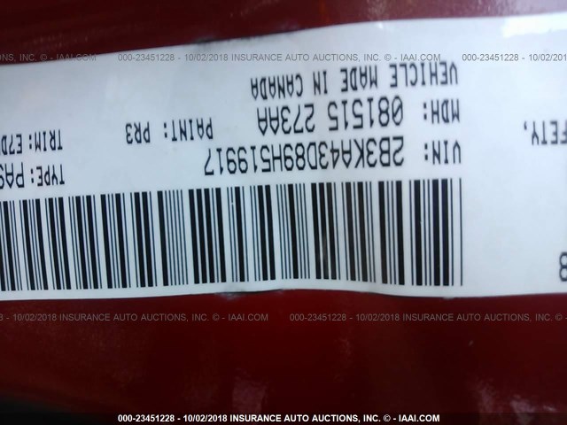 2B3KA43D89H519917 - 2009 DODGE CHARGER Qırmızı foto 9