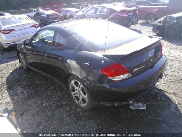 KMHHN65F45U158224 - 2005 HYUNDAI TIBURON GT BLACK photo 3