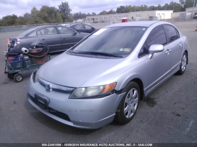 1HGFA16586L096811 - 2006 HONDA CIVIC LX SILVER photo 2