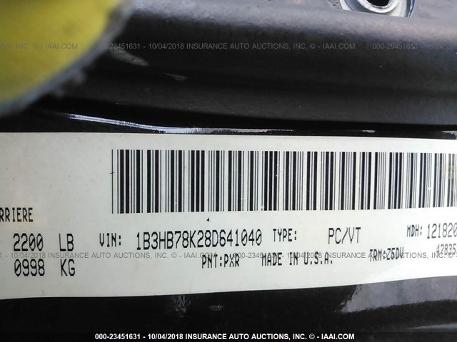 1B3HB78K28D641040 - 2008 DODGE CALIBER R/T BLACK photo 9