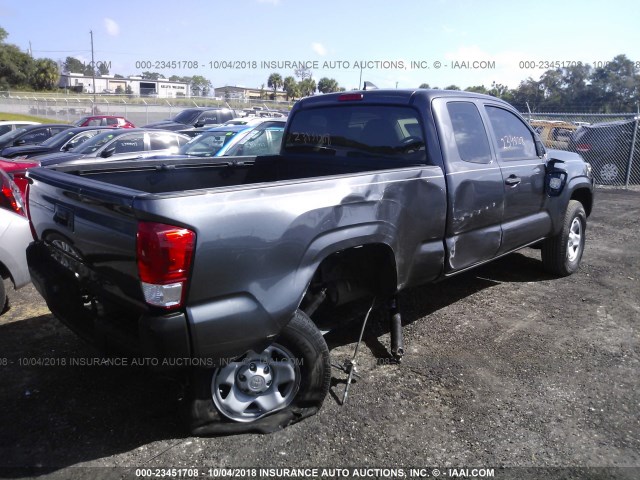 5TFRX5GN2HX078784 - 2017 TOYOTA TACOMA ACCESS CAB/SR/SR5 GRAY photo 4