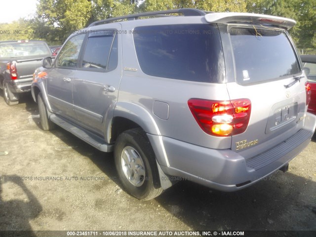 5TDBT48AX2S124877 - 2002 TOYOTA SEQUOIA LIMITED GRAY photo 3