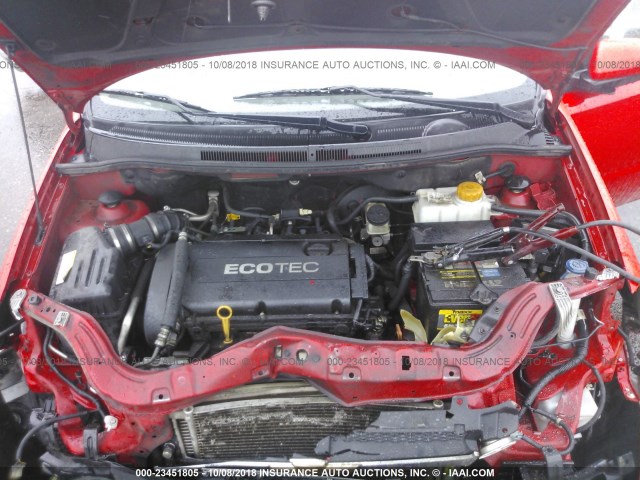KL1TD5DE1AB065893 - 2010 CHEVROLET AVEO LS/LT Կարմիր լուսանկար 10