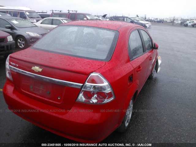 KL1TD5DE1AB065893 - 2010 CHEVROLET AVEO LS/LT Կարմիր լուսանկար 4