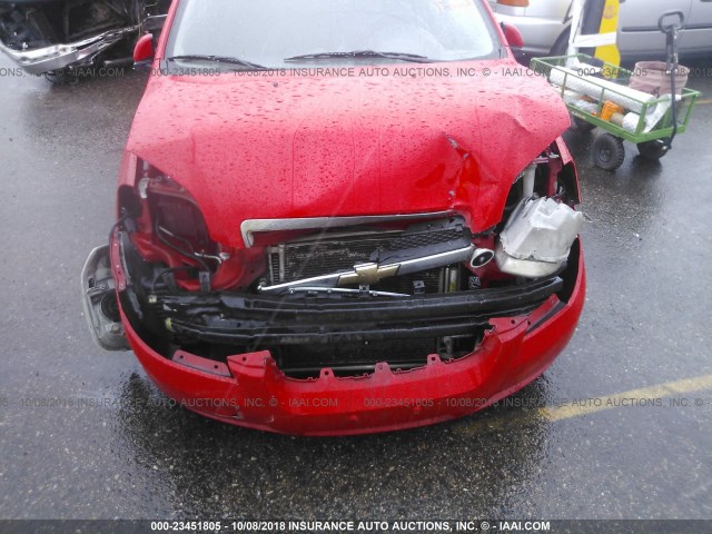 KL1TD5DE1AB065893 - 2010 CHEVROLET AVEO LS/LT Կարմիր լուսանկար 6