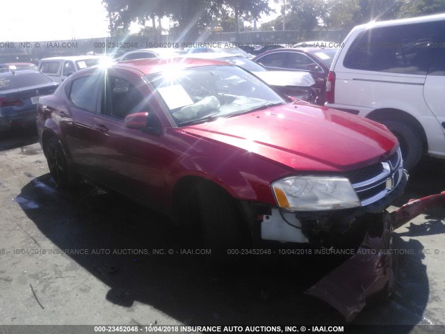 1C3CDZCB4CN142446 - 2012 DODGE AVENGER SXT RED photo 1