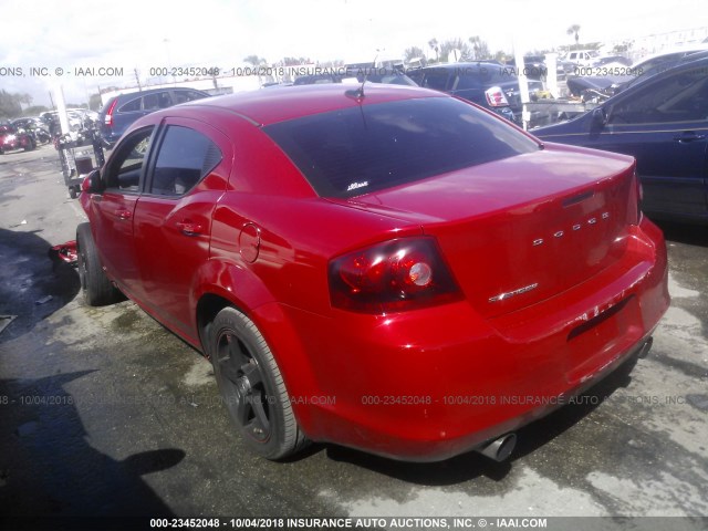 1C3CDZCB4CN142446 - 2012 DODGE AVENGER SXT RED photo 3