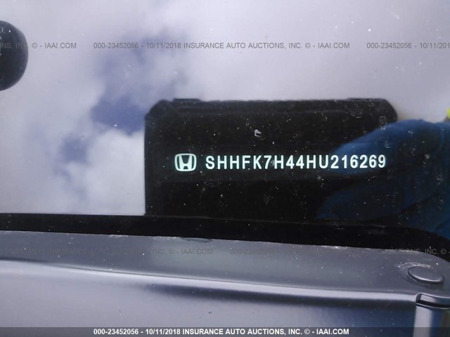 SHHFK7H44HU216269 - 2017 HONDA CIVIC SPORT თეთრი ფოტო 9