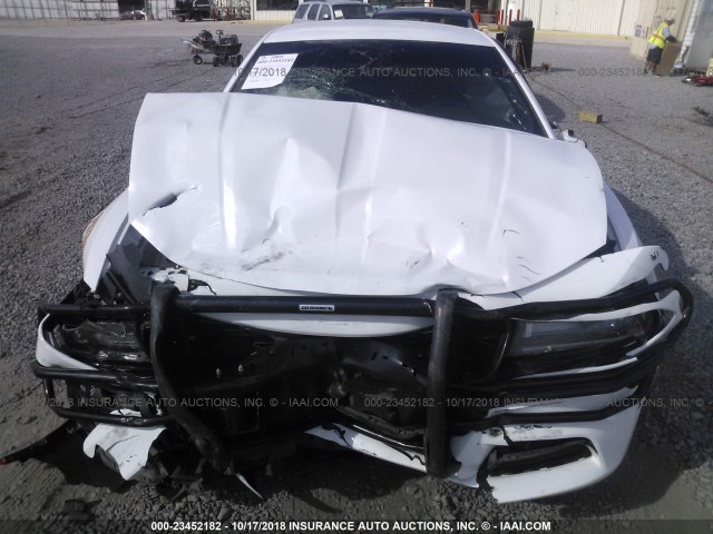 2C3CDXAT2FH796147 - 2015 DODGE CHARGER POLICE WHITE photo 6