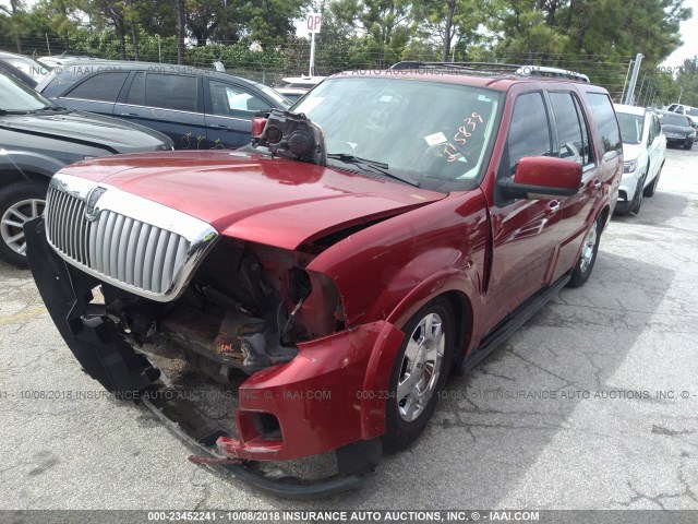 5LMFU27545LJ15839 - 2005 LINCOLN NAVIGATOR Czerwony zdjęcie 2