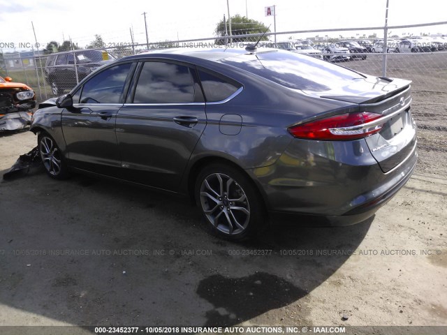 3FA6P0HD8HR157094 - 2017 FORD FUSION SE GRAY photo 3