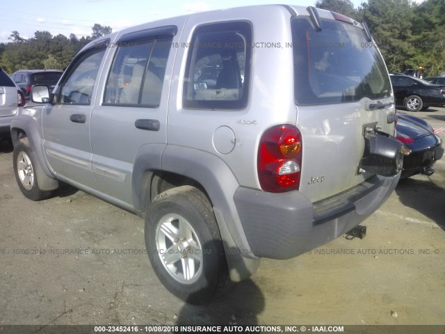 1J4GL48132W227526 - 2002 JEEP LIBERTY SPORT SILVER photo 3