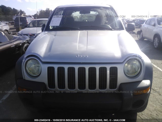 1J4GL48132W227526 - 2002 JEEP LIBERTY SPORT SILVER photo 6