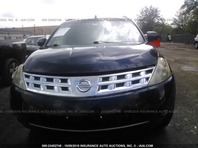 JN8AZ08WX4W334997 - 2004 NISSAN MURANO SL/SE BLUE photo 6