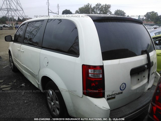 2D8HN44E59R541938 - 2009 DODGE GRAND CARAVAN SE WHITE photo 3