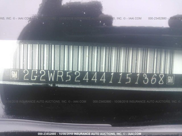 2G2WR524441151368 - 2004 PONTIAC GRAND PRIX GTP ვერცხლისფერი ფოტო 9