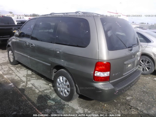 KNDUP132756702708 - 2005 KIA SEDONA EX/LX GRAY photo 3