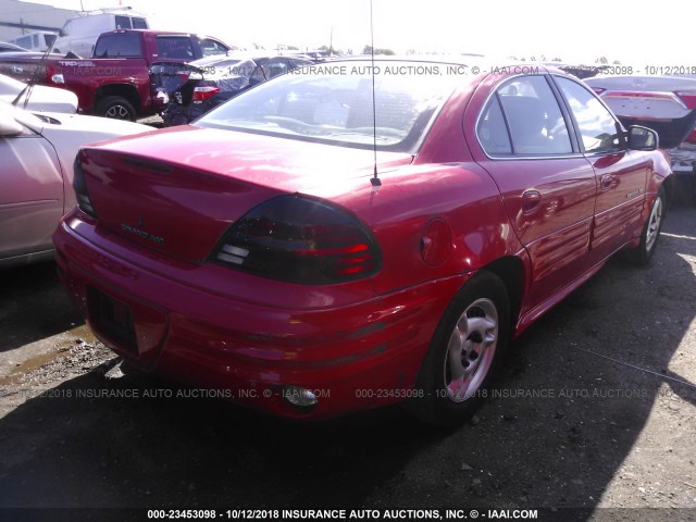 1G2NE52T8XM942297 - 1999 PONTIAC GRAND AM SE RED photo 4