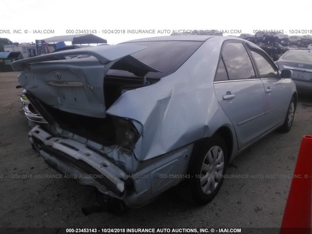 4T1BE32K65U563544 - 2005 TOYOTA CAMRY LE/XLE/SE Light Blue photo 4