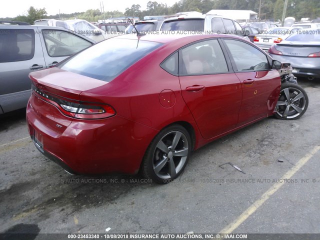 1C3CDFEB5FD411141 - 2015 DODGE DART GT RED photo 4