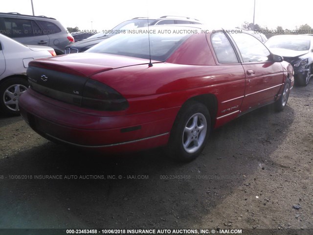 2G1WW12M9W9147231 - 1998 CHEVROLET MONTE CARLO LS წითელი ფოტო 4