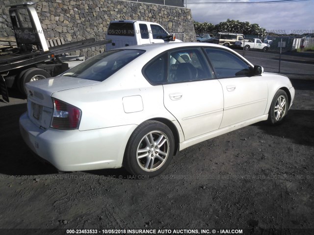 4S3BL616257223371 - 2005 SUBARU LEGACY 2.5I WHITE photo 4