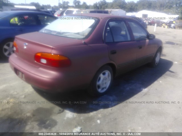 1Y1SK528XWZ413336 - 1998 CHEVROLET GEO PRIZM LSI BURGUNDY photo 4