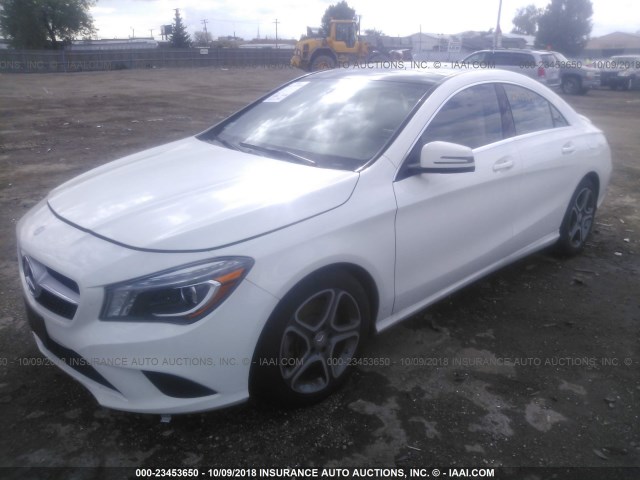 WDDSJ4GBXEN075017 - 2014 MERCEDES-BENZ CLA 250 4MATIC WHITE photo 2