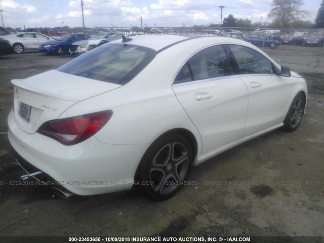 WDDSJ4GBXEN075017 - 2014 MERCEDES-BENZ CLA 250 4MATIC WHITE photo 4