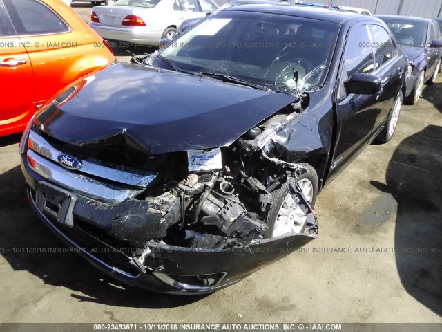 3FADP0L36AR388653 - 2010 FORD FUSION HYBRID BLACK photo 2