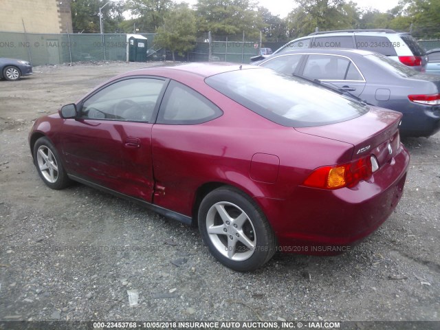 JH4DC54892C026702 - 2002 ACURA RSX RED photo 3