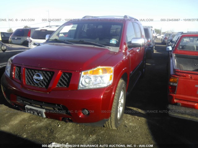 5N1AA08C38N613191 - 2008 NISSAN ARMADA SE/LE RED photo 2