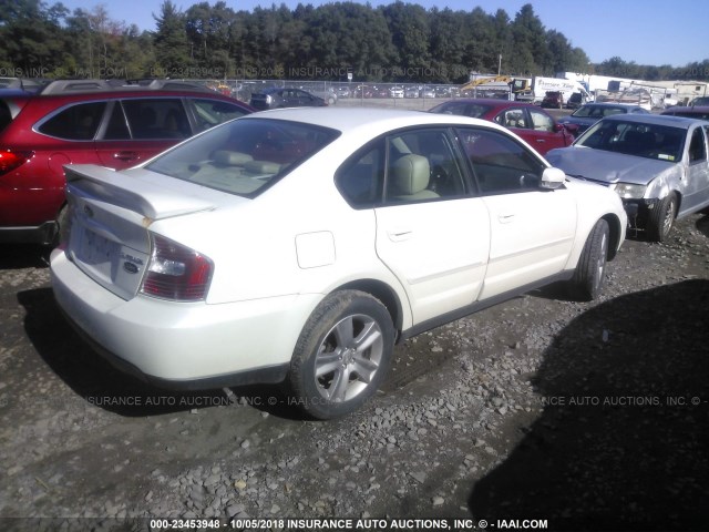 4S4BL86C174200254 - 2007 SUBARU LEGACY OUTBACK 3.0R LL BEAN WHITE photo 4